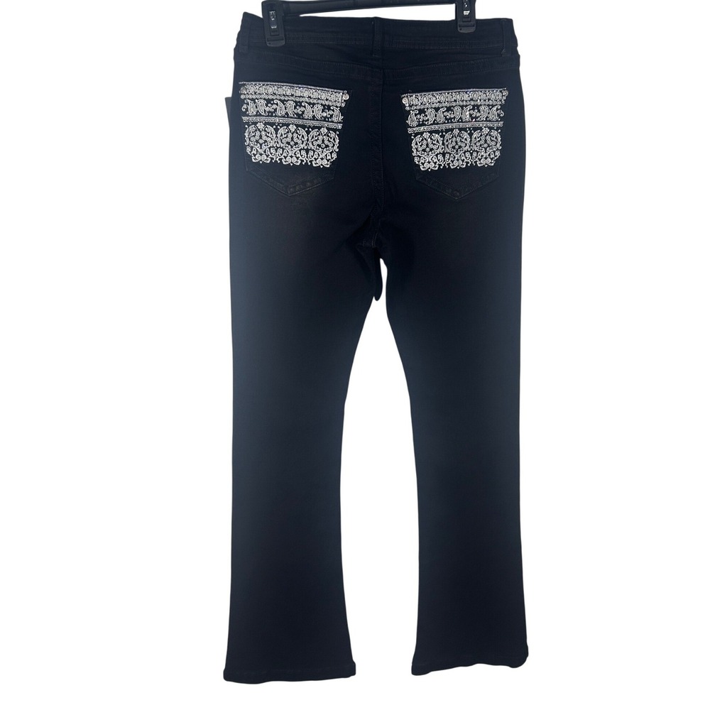 Harper Ivy Black Ethnic Embellished Bootcut Jeans Size 11 NEW
